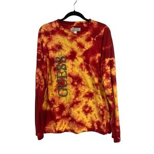 Guess x 88rising Men's Tie Dye Long Sleeve Casual Tee Shirt Size L
